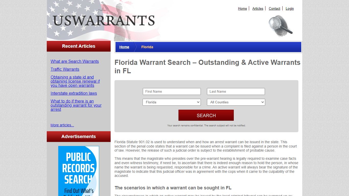 Florida Warrant Search – Outstanding & Active Warrants in FL